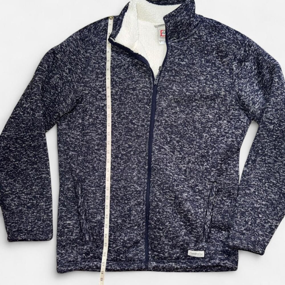 Avalanche Men's Navy Blue Fleece Jacket with White Sherpa Lining; Size MEDIUM - Picture 5 of 7